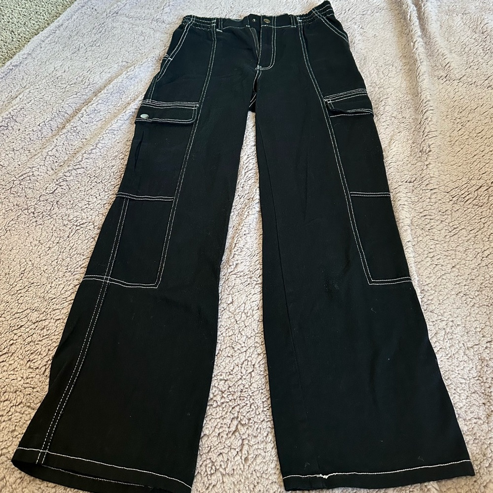 Dark Blue Denim Cargo Pants